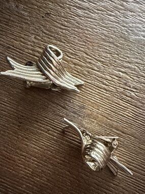 Kenneth Jay Lane Silver-Tone Ribbon Clip Earrings